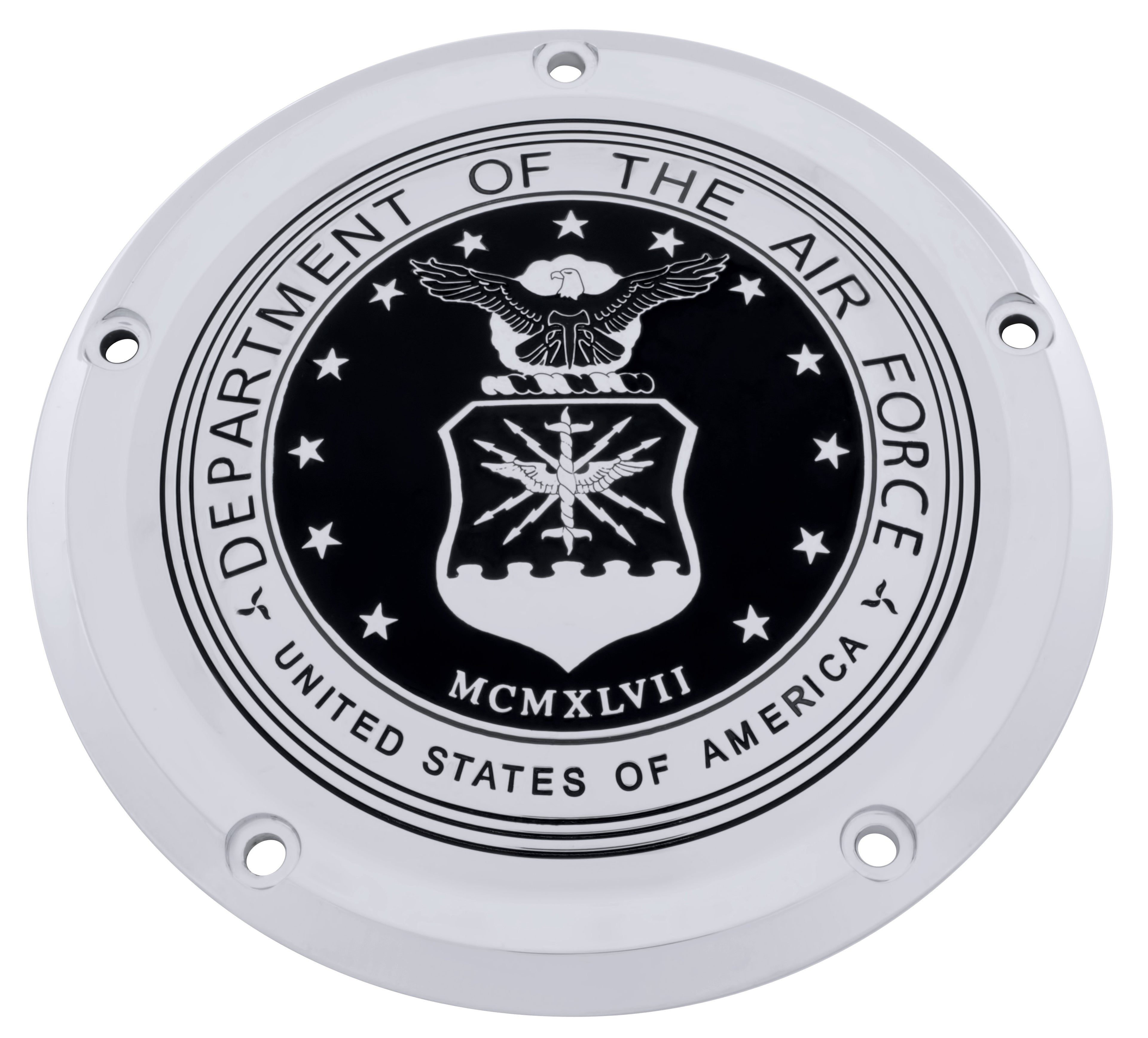 US Air Force Seal, Black & Chrome – Custom Engraving Ltd