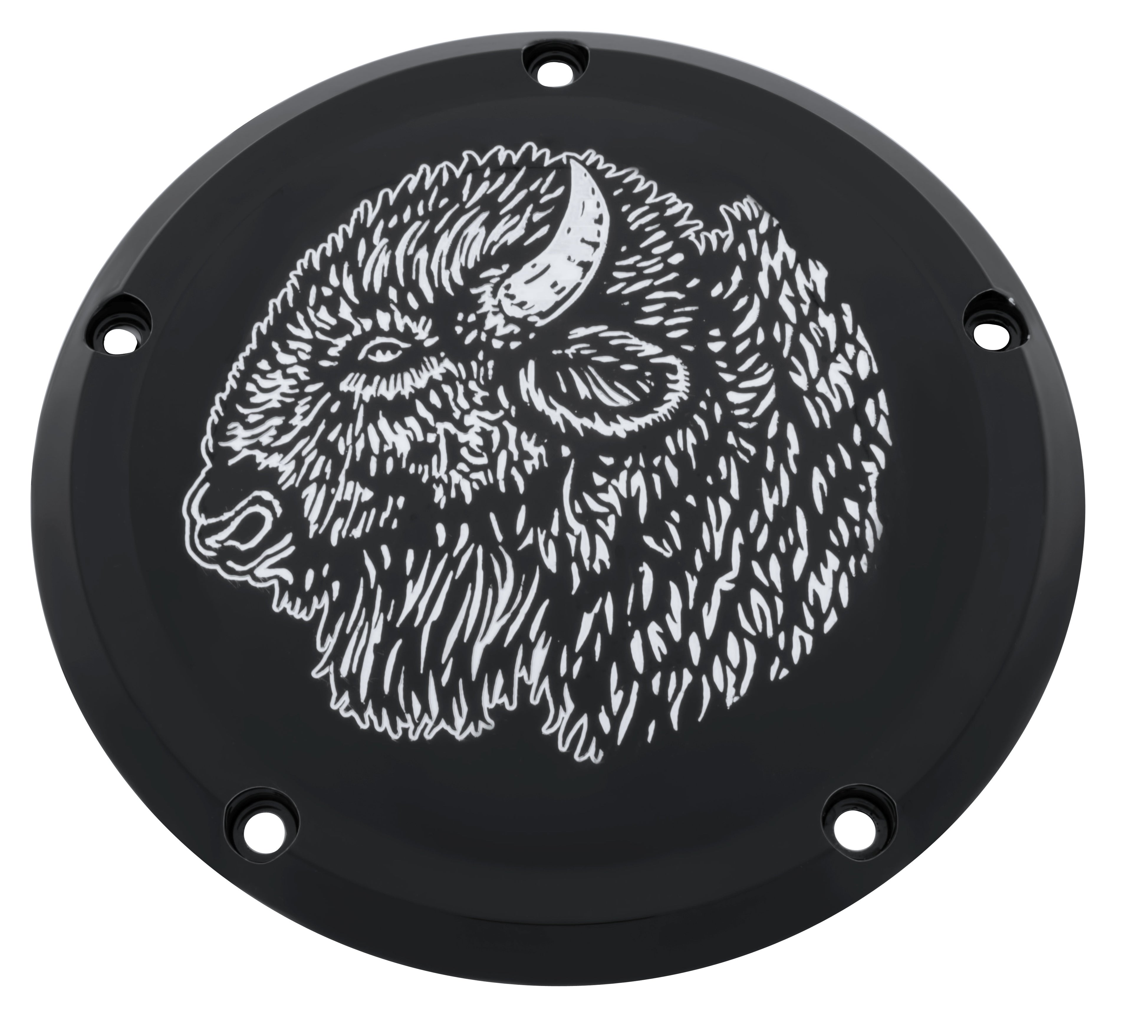 Buffalo Head   2016 &amp; Later Touring Black Gloss Derby Cover