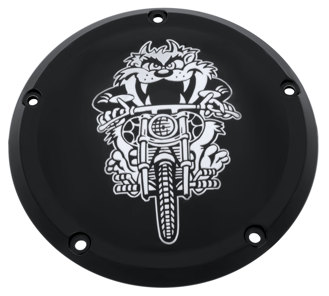 Tasmanian Devil   Twin Cam Black Gloss Derby Cover