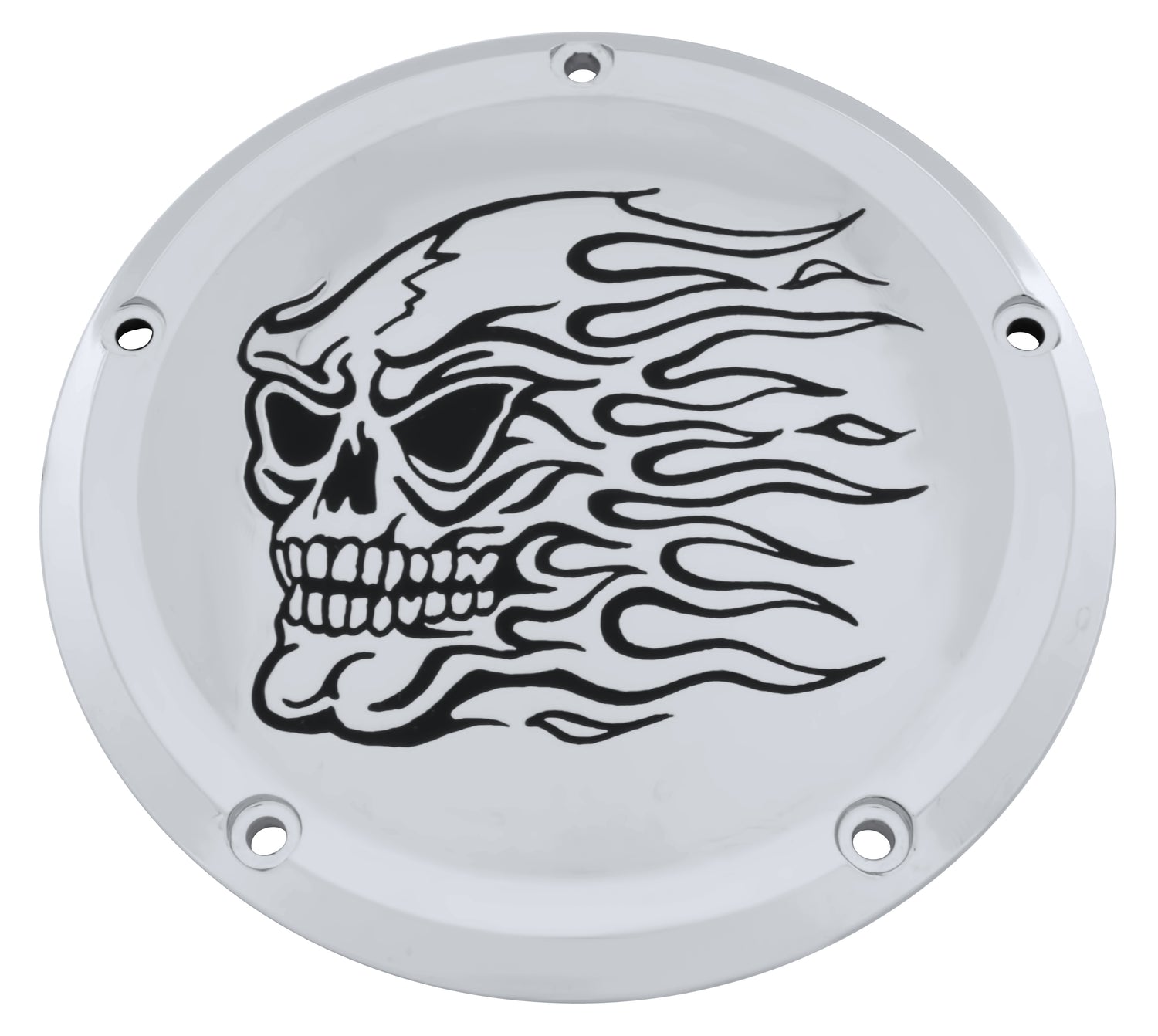 Flaming Skull - Twin Cam Derby Cover