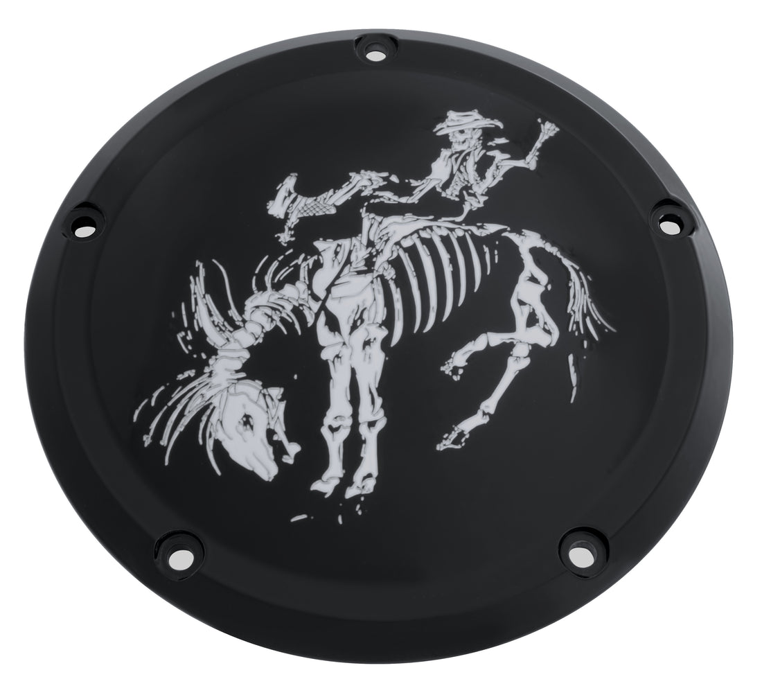 Cowboy Skeleton - Black Gloss 2016 &amp; Later Touring Derby Cover