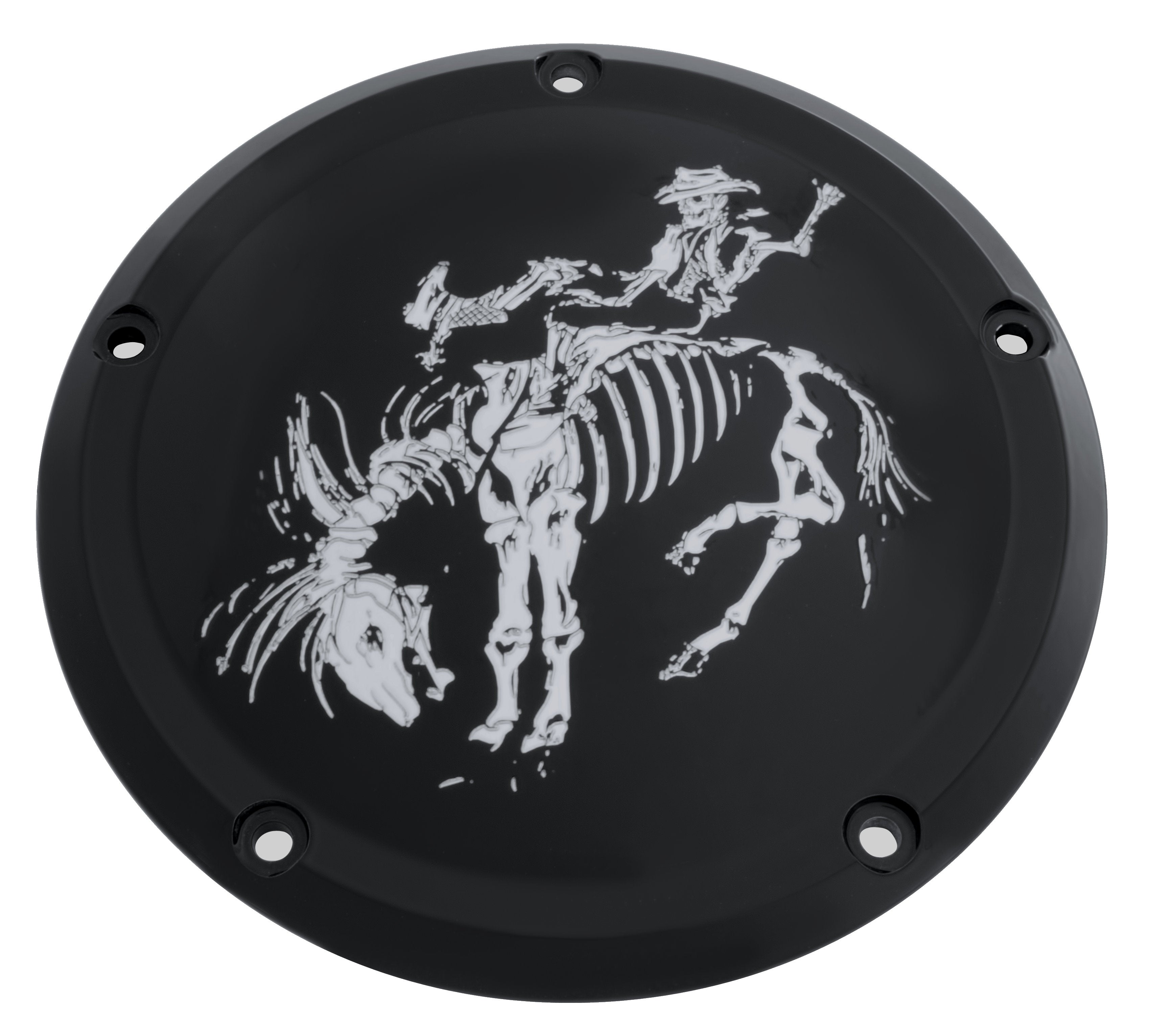 Cowboy Skeleton - Black Gloss  Derby Cover