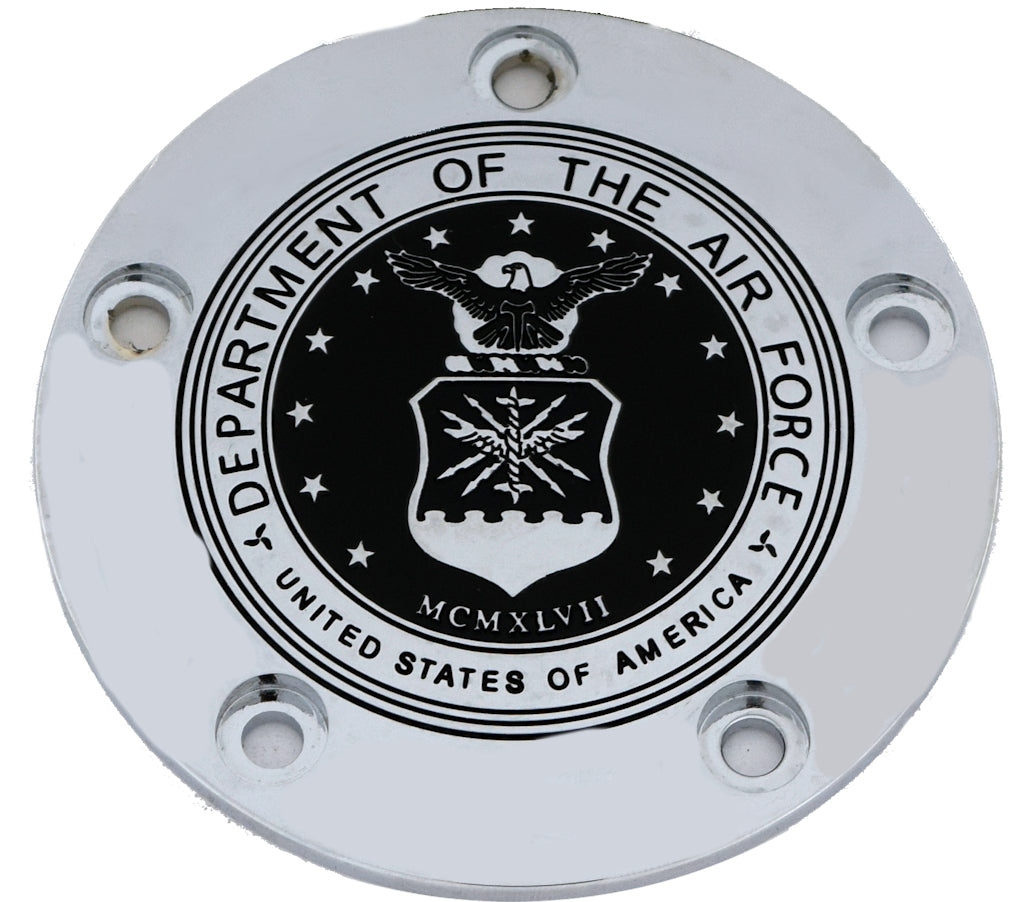US Air Force Seal, Black &amp; Chrome, TC Timer Cover